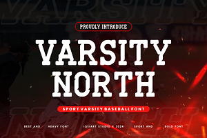 Varsity North - Baseball Font, a Slab Serif Font by Iqsiart Studio