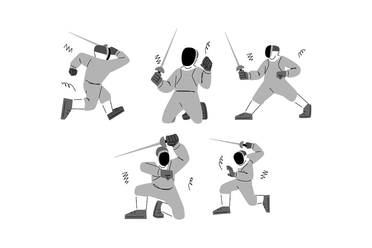 Character Fencing Vol. 2 Doodle, a Sport Illustration by SLAB! Design (Photo 3 of 3)