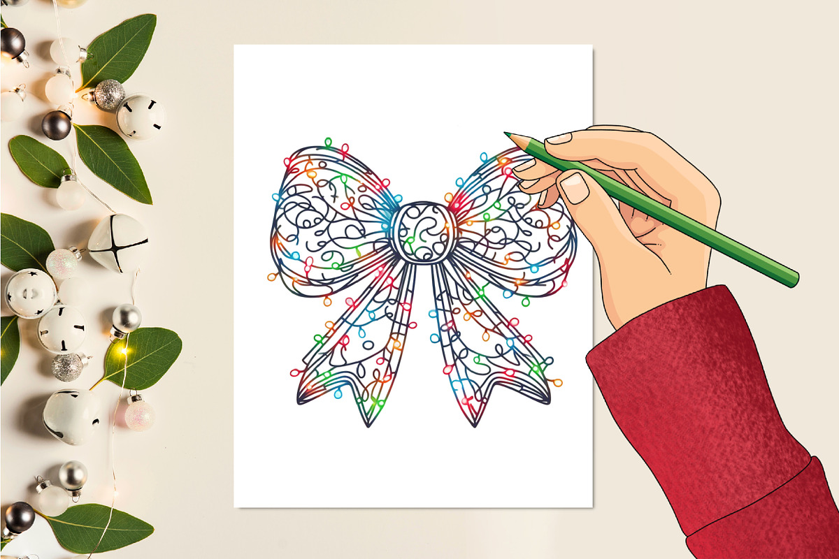 Christmas Bow Sublimation Clipart, a Seasonal Illustration by Craft Nest (Photo 2 of 5)