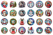 Christmas Cute Cat Ornament Bundle, an Illustration by SinaCreation (Thumbnail 2 of 7)