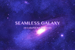 Seamless Galaxy Colorful Backgrounds