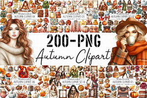 Autumn Clipart Mega Bundle, an Illustration by Libby Wishes