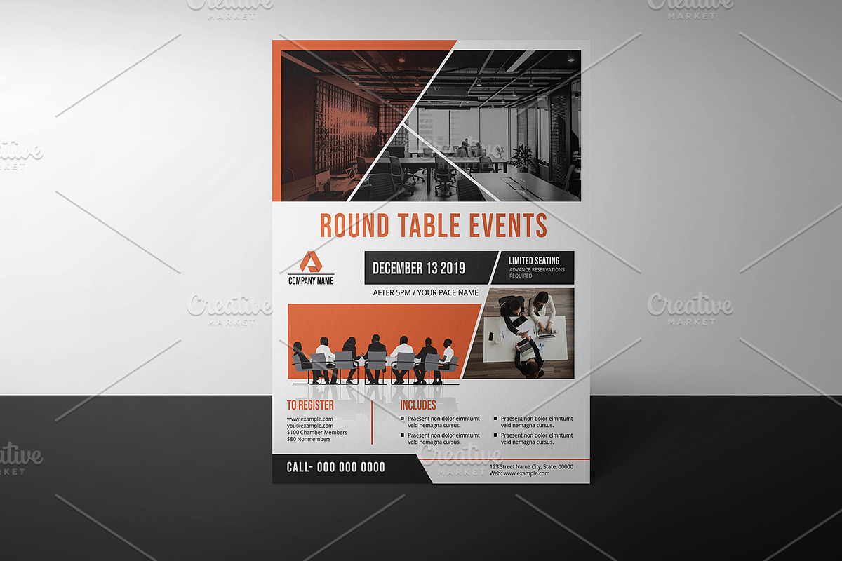 Round Table Event Flyer V01, a Flyer Template by Template Shop