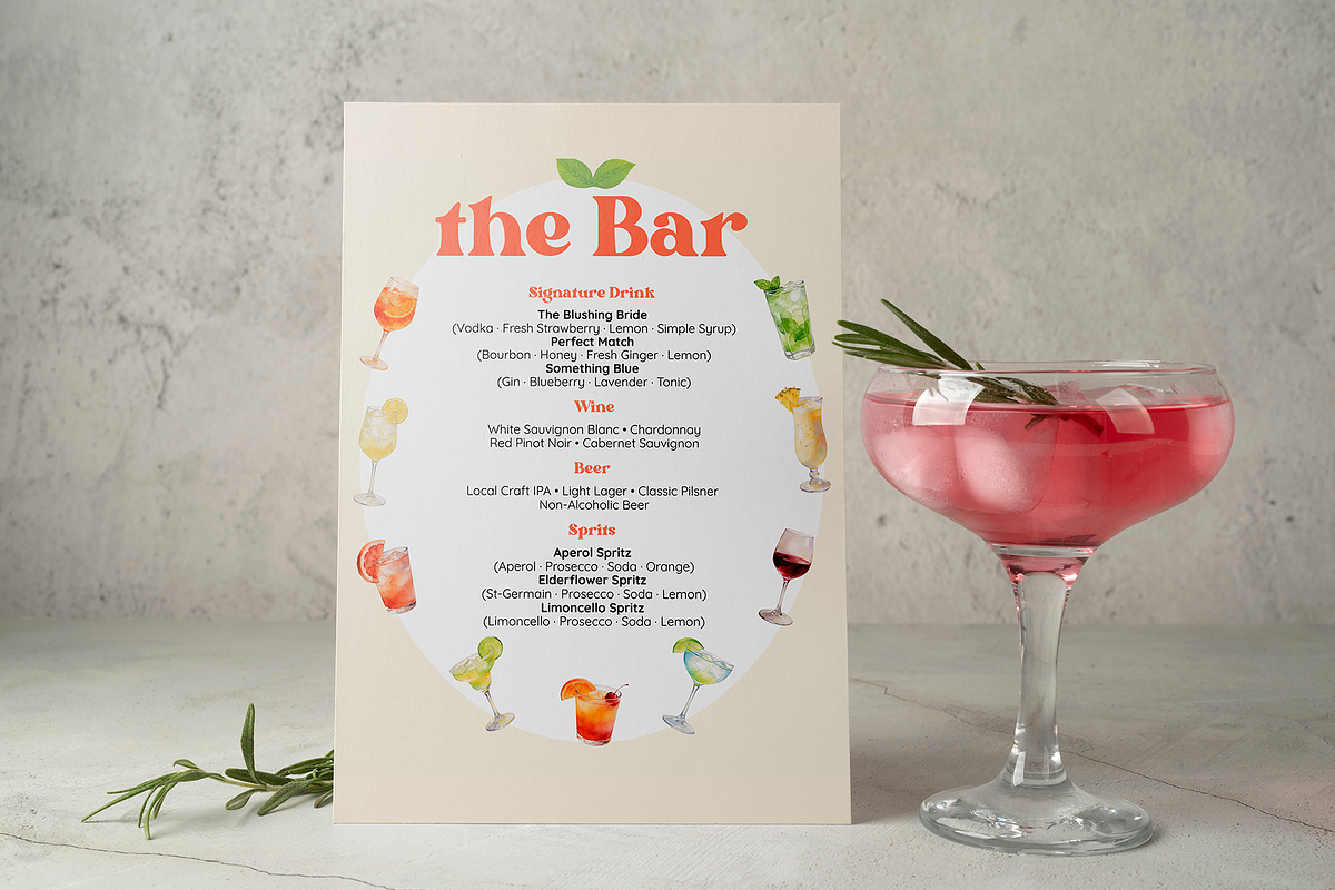 Signature Drink Sign Canva Template, a Brochure Template by GraphiCarola (Photo 2 of 6)
