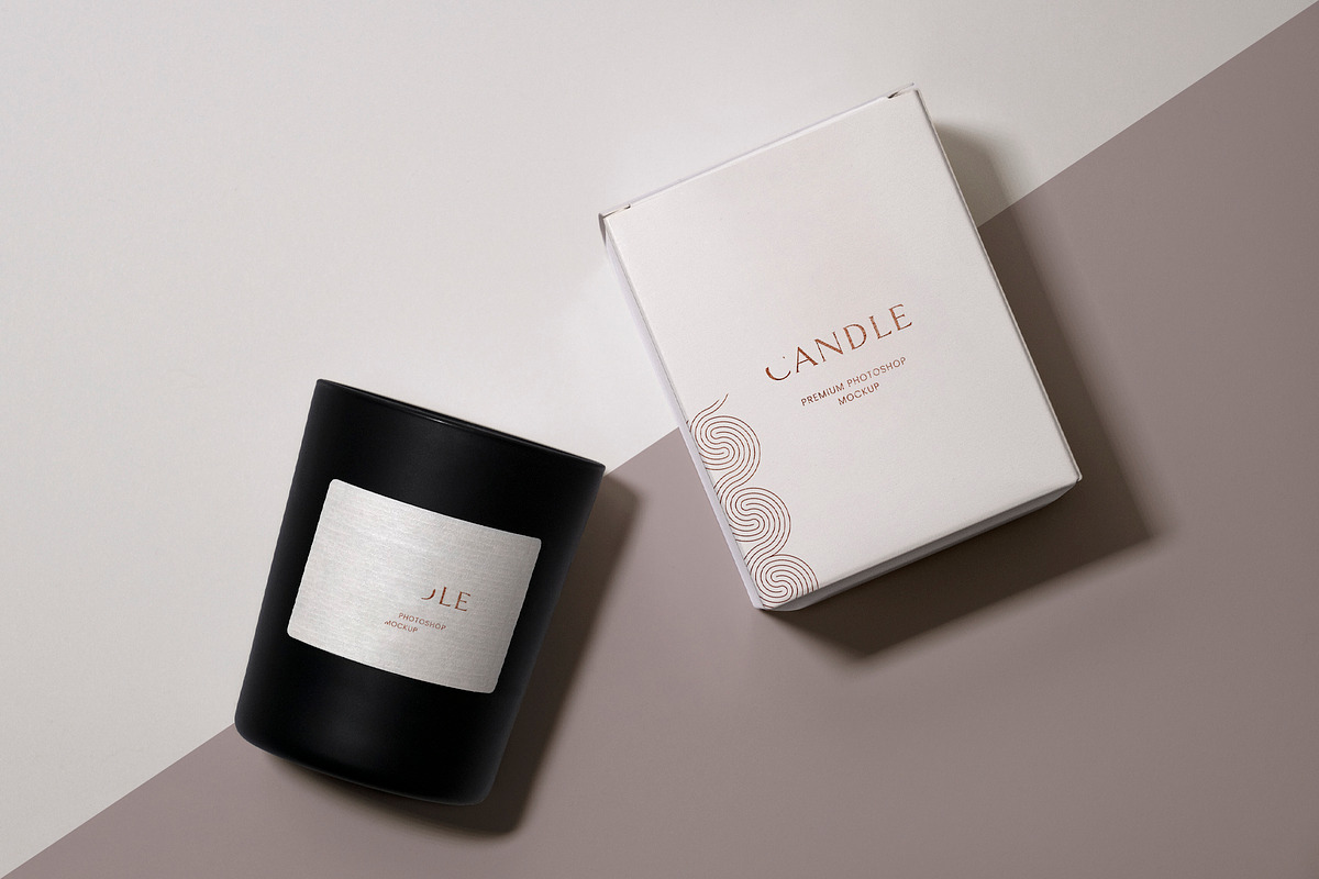 Minimalist Candle & Box - 3 Mockups, a Packaging Mockup by Studio Lanterne (Photo 6 of 7)