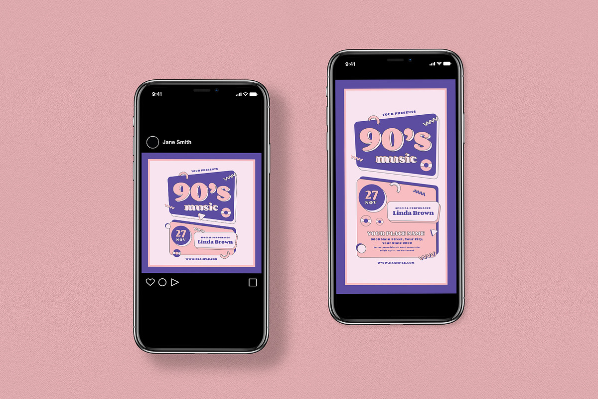 90's Music Flyer Set, a Flyer Template by graphicook (Photo 3 of 3)