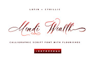 Mendi Wealth Cyrillic Font, a Script Font by IraDvilyuk (Thumbnail 1 of 12)