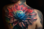 Colourful Flowers tattoo bundle, a Nature Photo by ProcreateInk (Thumbnail 5 of 8)