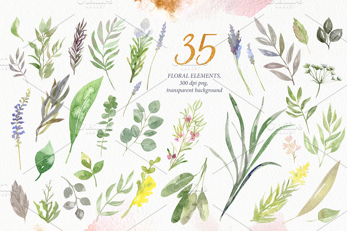 Gold & watercolor collection, a Texture Illustration by Elegantia (Photo 4 of 13)