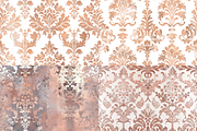 Rose Gold Damask Seamless Patterns, a Pattern Graphic by PrintablesByFranklyn (Thumbnail 5 of 6)