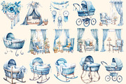 Blue dreams, Boho watercolor clipart, an Illustration by Hello My Print (Thumbnail 6 of 10)