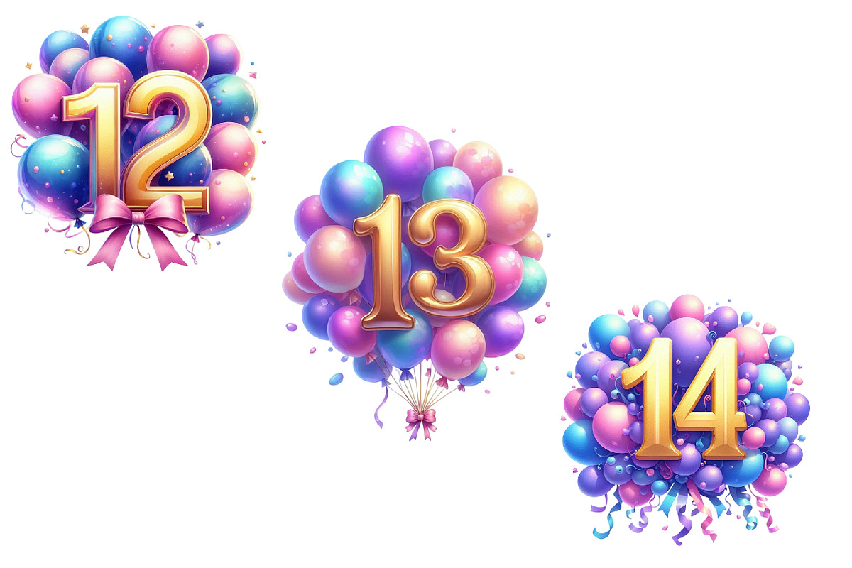 Happy Birthday Balloon Numbers, an Illustration by Designworld (Photo 2 of 5)