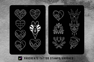 50 Procreate Heart Stamps