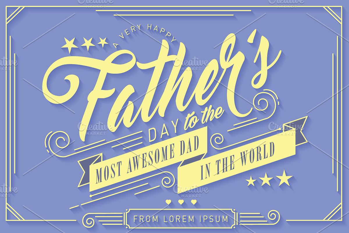 father's day greeting template, an Illustration by lyeyee