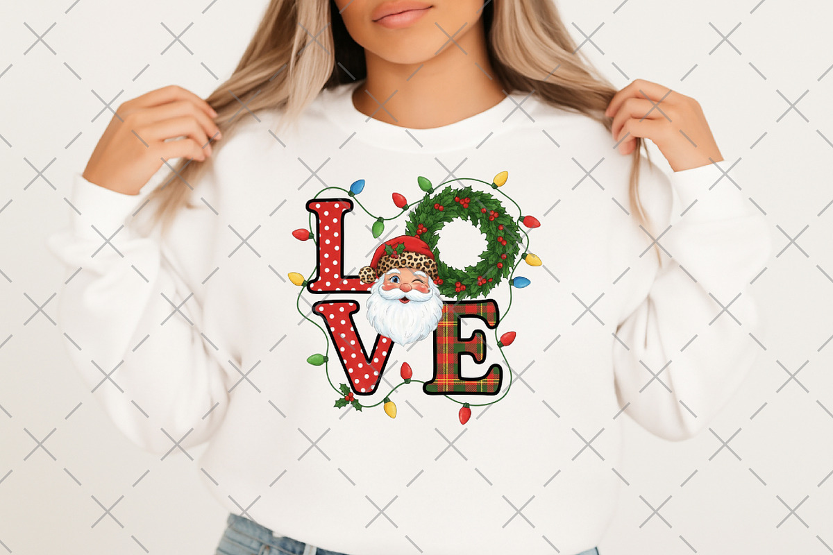 LOVE Santa Christmas PNG, an Illustration by Craft Nest (Photo 3 of 6)
