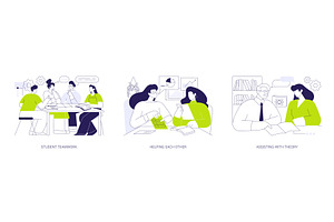 Peer tutoring isolated cartoon, an Education Illustration by Visual Generation