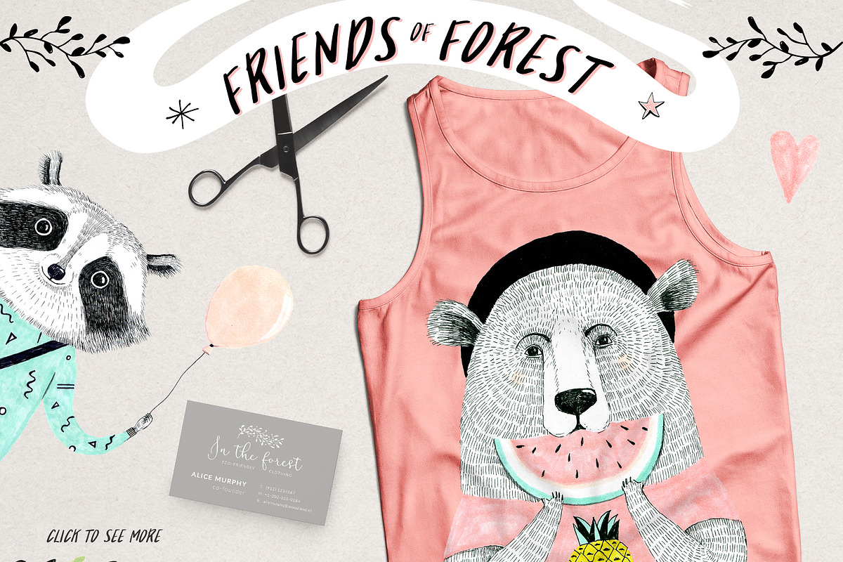 Friends of Forest Illustrations Set, an Illustration by Bibela (Photo 7 of 8)