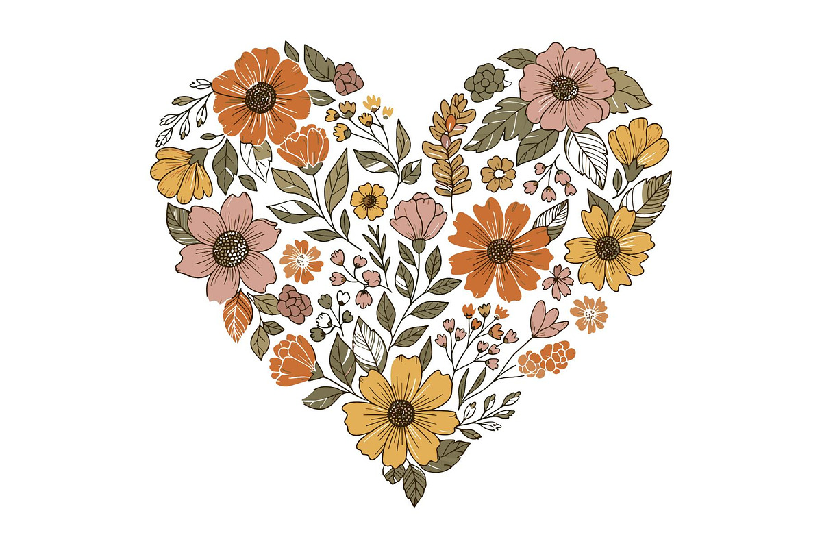 Floral Heart Botanical Illustration, a Person Illustration by Gfx_Store (Photo 3 of 3)