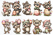 Whimsical Easter Raccoon Clipart, a Seasonal Illustration by HueNestify (Thumbnail 3 of 3)