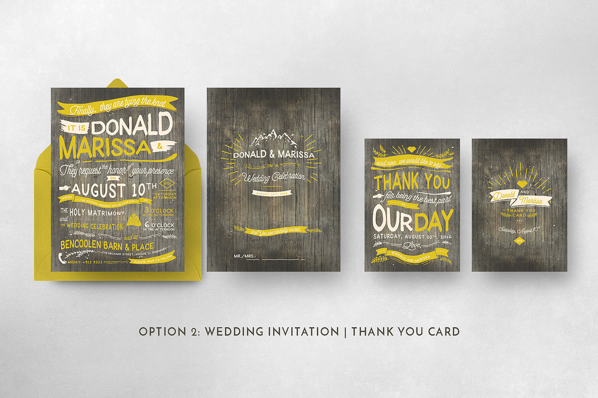 Vintage Hand Lettering Wedding Suite, an Invitation Template by BlueRobinDesignShop (Photo 8 of 9)