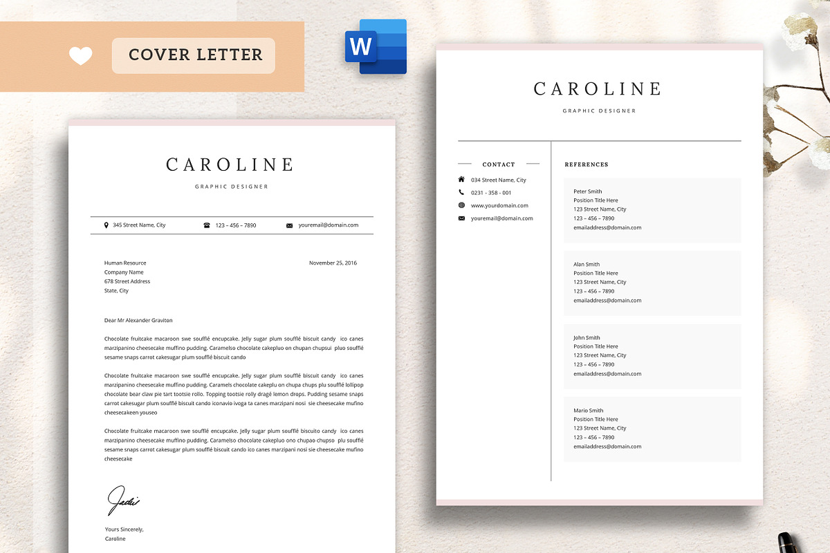Professional Resume CV Template DOCX, a Resume Template by GResume (Photo 4 of 10)