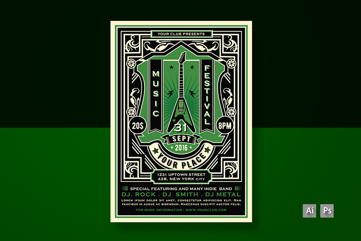 Music Festival Flyer, a Flyer Template by Totem Design Studio (Photo 2 of 5)
