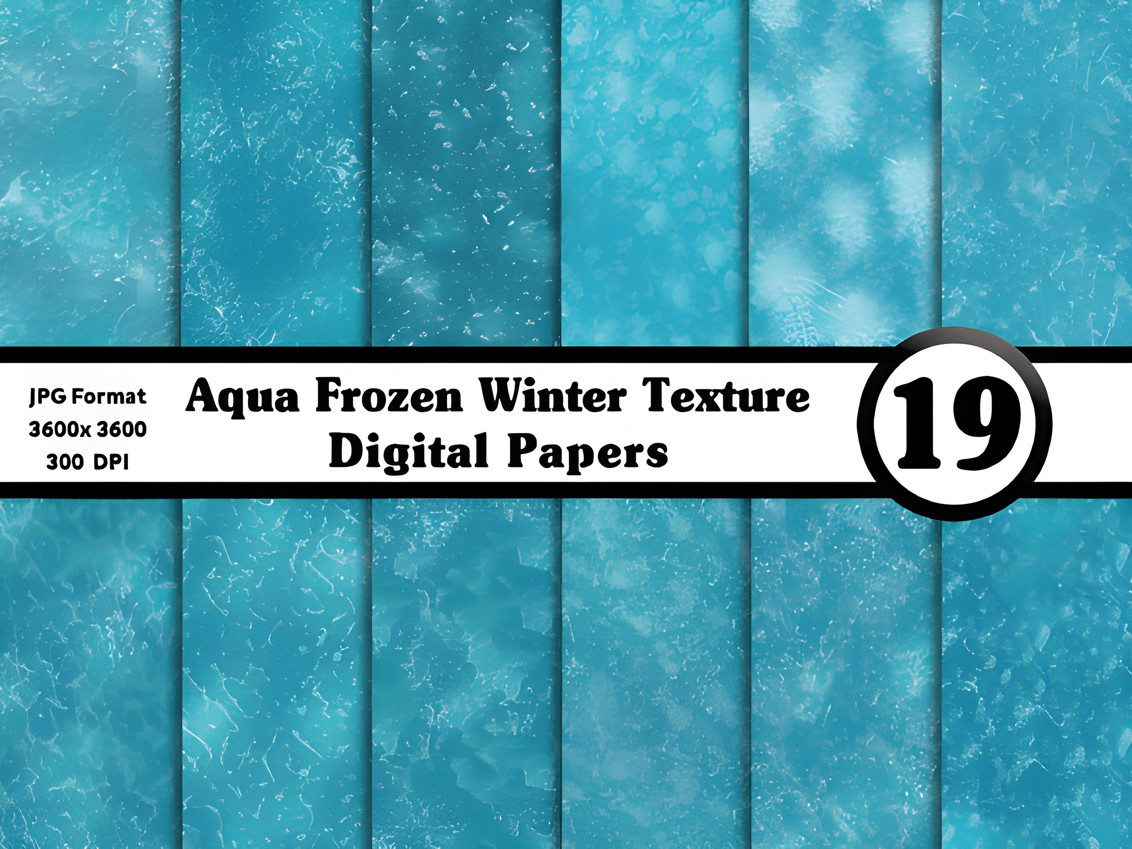 Aqua Frozen Winter Digital Textures, a Texture Graphic by Dizzy Art Studio