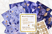 Royal Amethyst Leaves Scrapbook Set, a Background Graphic by V Design Creator (Thumbnail 7 of 12)