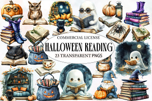 Halloween Reading Clipart, an Illustration by Designworld
