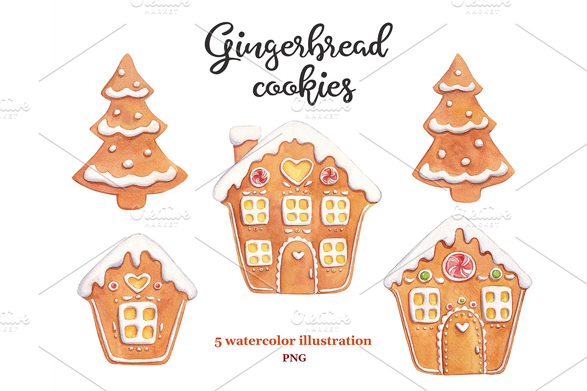 Watercolor gingerbread house, a Graphic by Blowballmay (Photo 1 of 2)