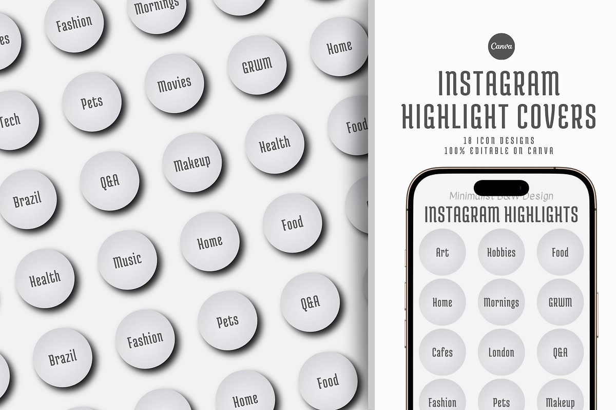 INSTAGRAM HIGHLIGHT COVERS, a Social Media Template by The Little Lily Studio (Photo 1 of 5)