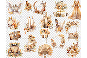 Boho Wedding Clipart | Bridal PNG, a Decorative Illustration by GlamArtZhanna (Thumbnail 5 of 5)