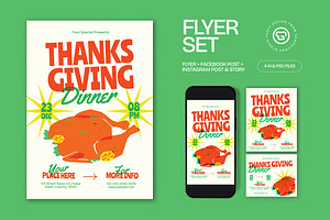 Thanksgiving Dinner Flyer, a Flyer Template by graphicook