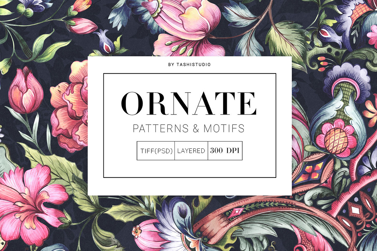 Ornate, Hand painted luxury designs!, a Pattern Graphic by Pink Linen (Photo 1 of 10)