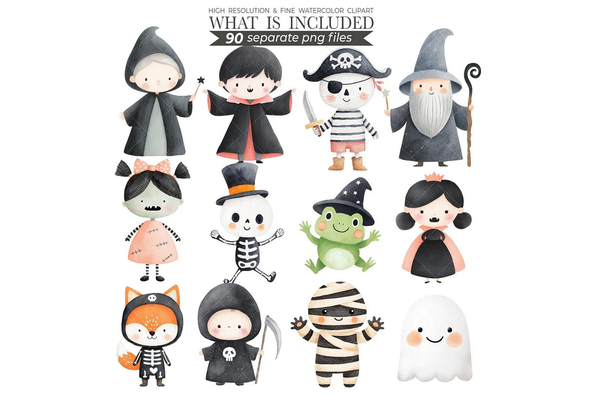 Cute Halloween Clipart - LittleBoo, an Illustration by CharmClipart (Photo 4 of 10)