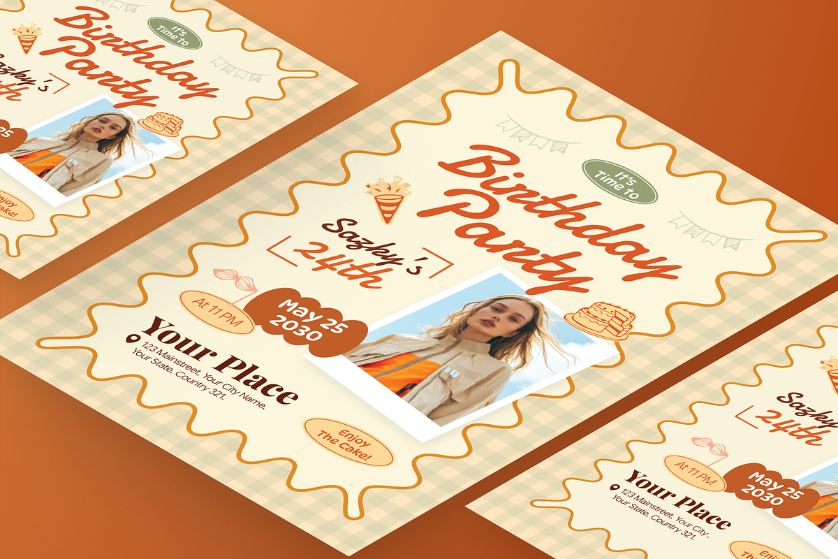 Birthday Party Flyer Set, a Flyer Template by Annora Studio (Photo 5 of 6)