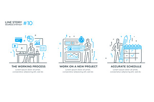 Set of illustrations concept with