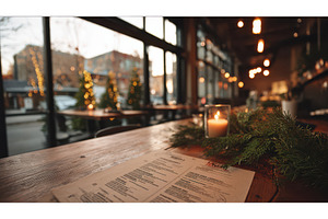 Cozy Restaurant Interior with, a Holiday Photo by Lermont51