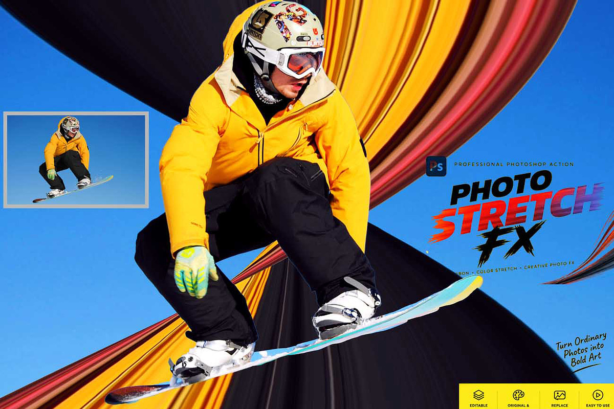 Photo Stretch FX — Photoshop Action, an Action Add-On by Studio Retouch (Photo 1 of 10)