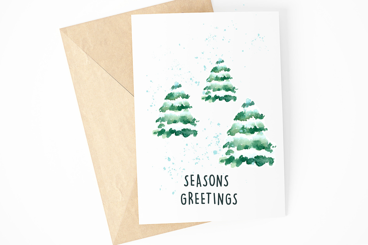Watercolor Christmas Trees - Clipart, an Illustration by Inksnthings (Photo 4 of 4)