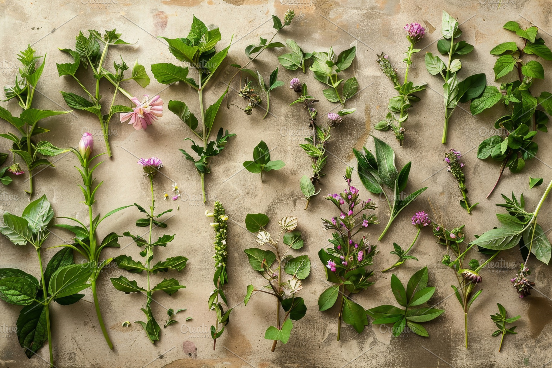 Various herbs and flowers arranged n, a Photo by Iftikhar Alam