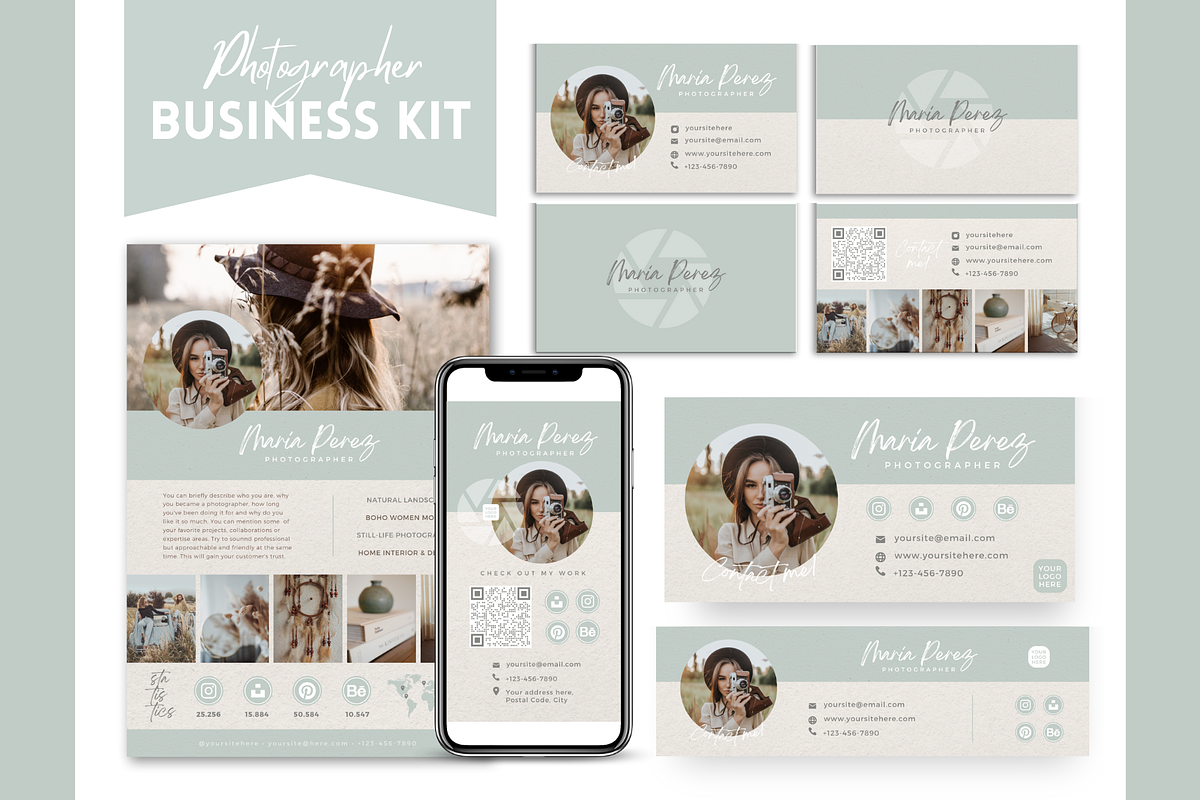 Photographer Brand Business Bundle, a Marketing Template by Golden Horizons Studio (Photo 1 of 13)