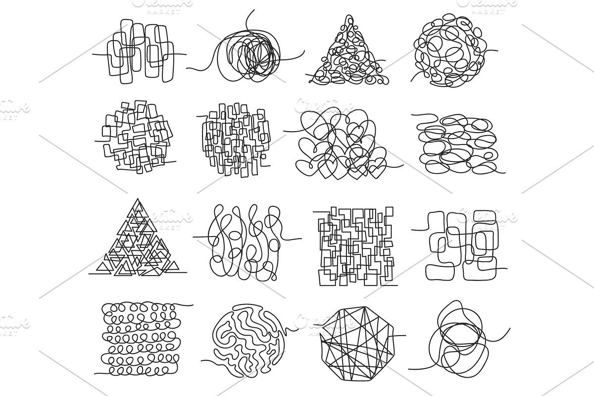 Tangled lines, chaos scribbles, an Object Graphic by Frogella
