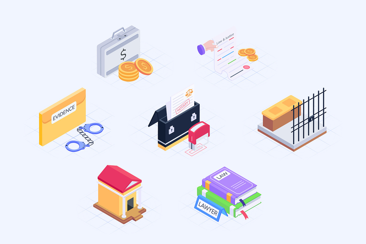 Law and Justice Isometric Icons, an Emoji Icon by Vectors Market (Photo 6 of 10)