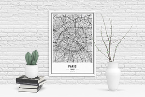 France City Street Maps - Print Art