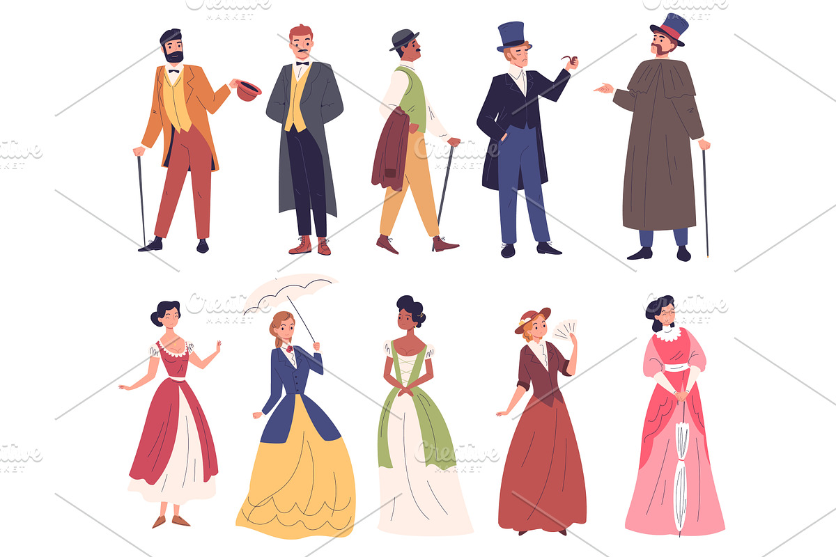 Victorian people. 19th century, an Object Illustration by Stock-Smart-Start