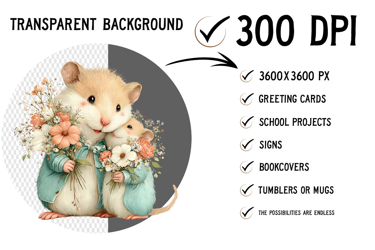 Whimsical Mother's Day Animals PNG, an Illustration by Craft Nest (Photo 2 of 12)