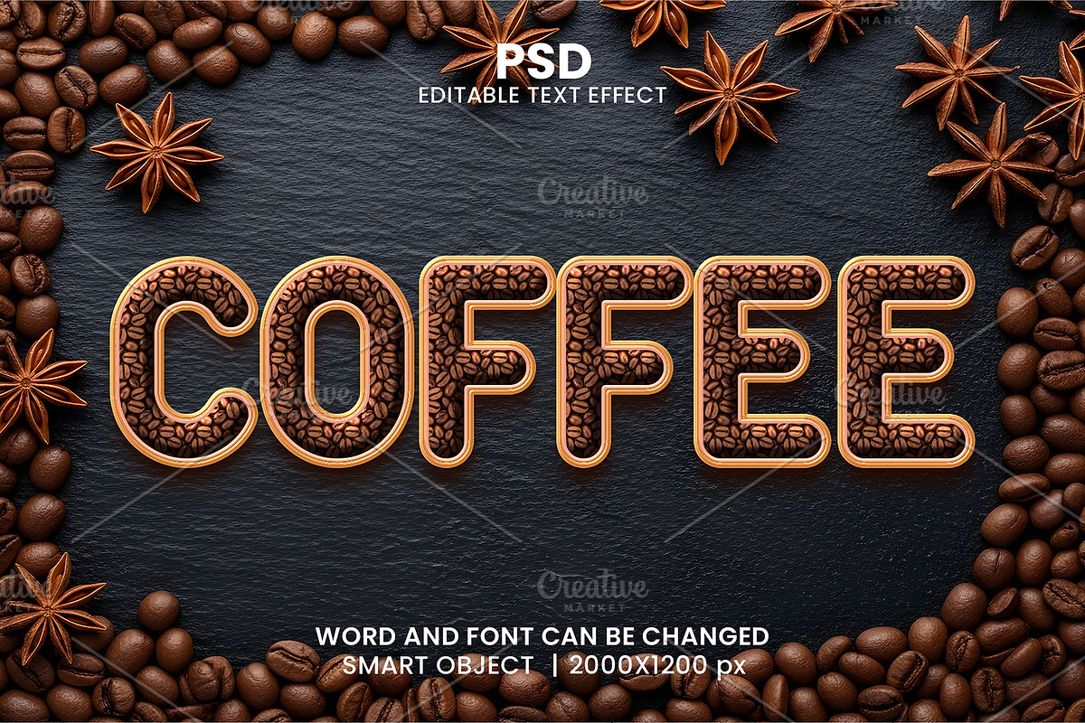 Coffee Bean Text Effect Template PSD, a Layer Style Add-On by bdrobin (Photo 2 of 2)