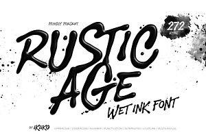 Rustic Age - Wet Ink Font, a Handwritten Font by ikiiko