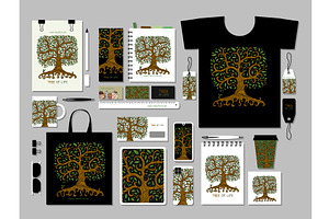 Vintage Tree Of Life With Roots